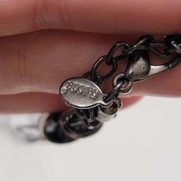 Vintage Black Round Pendant Necklace Crystal Rhinestones on Cord Chain Jewelry - Picture 10 of 10